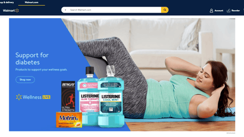 Walmart 'Wellness Live' J&J Leaderboard Ad